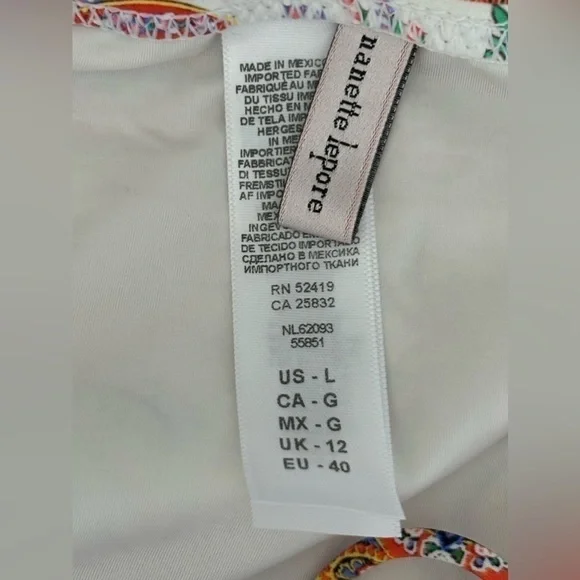 Nanette Lepore 2 Piece Swimwear Bathing Suit Multi Color Size L Adjustable - Picture 4 of 6